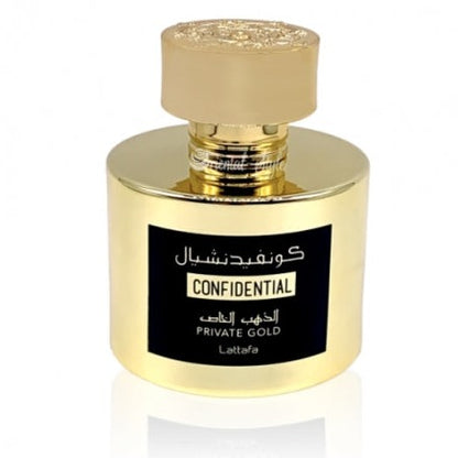 Parfum Confidential Private Gold par Lattafa unisexe, 100ml